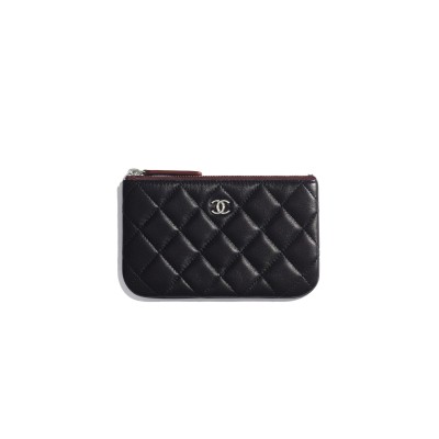 CHANEL CLASSIC MINI CLUTCH LAMBSKIN SILVER HARDWARE A82365 (15*9.5*1cm)
